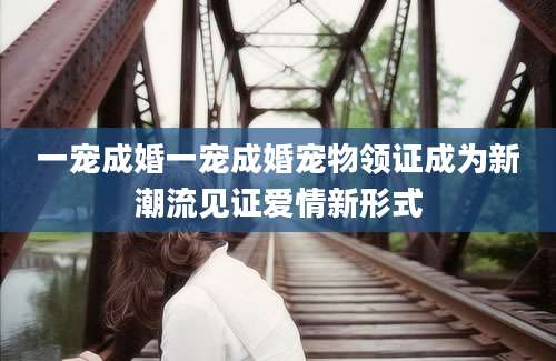 一宠成婚一宠成婚宠物领证成为新潮流见证爱情新形式