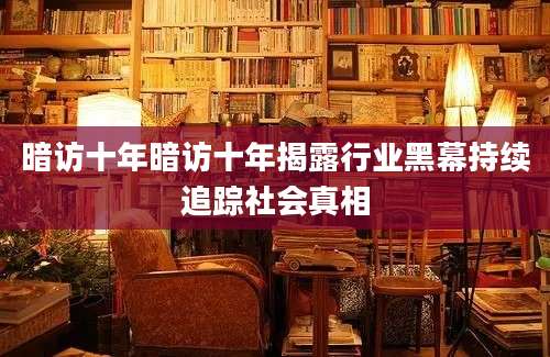 暗访十年暗访十年揭露行业黑幕持续追踪社会真相