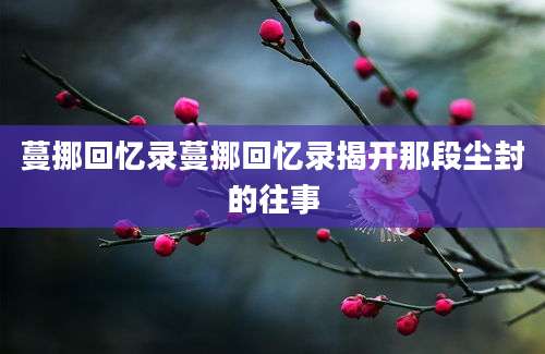 蔓挪回忆录蔓挪回忆录揭开那段尘封的往事