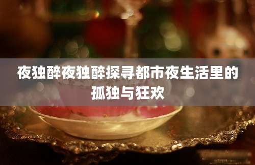 夜独醉夜独醉探寻都市夜生活里的孤独与狂欢