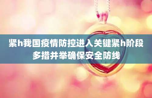 紧h我国疫情防控进入关键紧h阶段多措并举确保安全防线