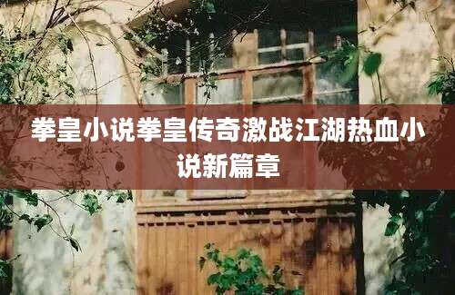 拳皇小说拳皇传奇激战江湖热血小说新篇章