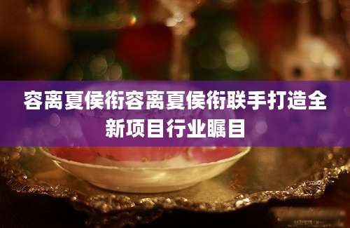容离夏侯衔容离夏侯衔联手打造全新项目行业瞩目