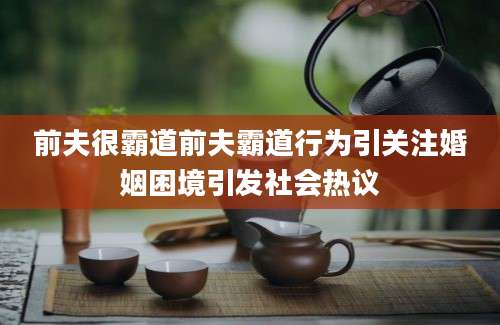 前夫很霸道前夫霸道行为引关注婚姻困境引发社会热议