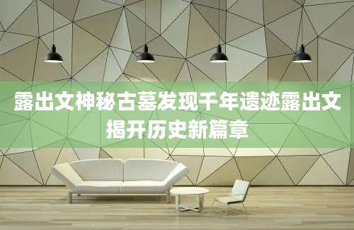 露出文神秘古墓发现千年遗迹露出文揭开历史新篇章