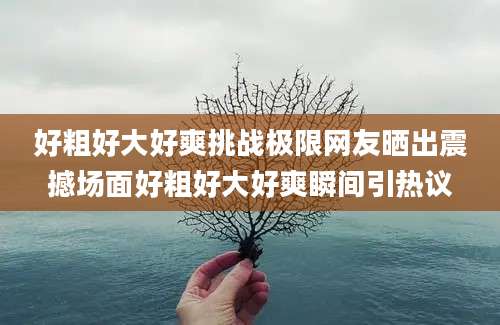 好粗好大好爽挑战极限网友晒出震撼场面好粗好大好爽瞬间引热议